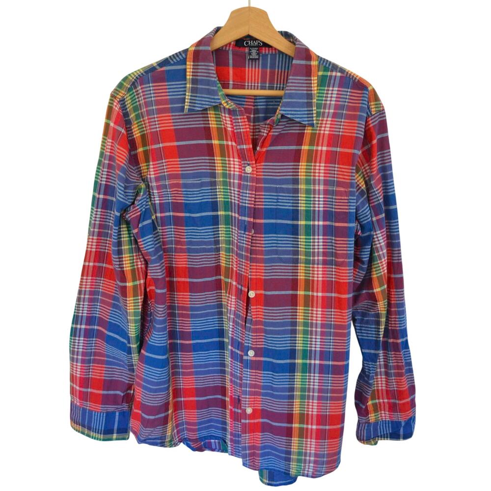 Chaps Colorful Floral Button Down Shirt